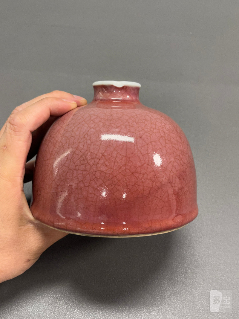 清早期  郎窑红釉太白尊（带木座） - 图8